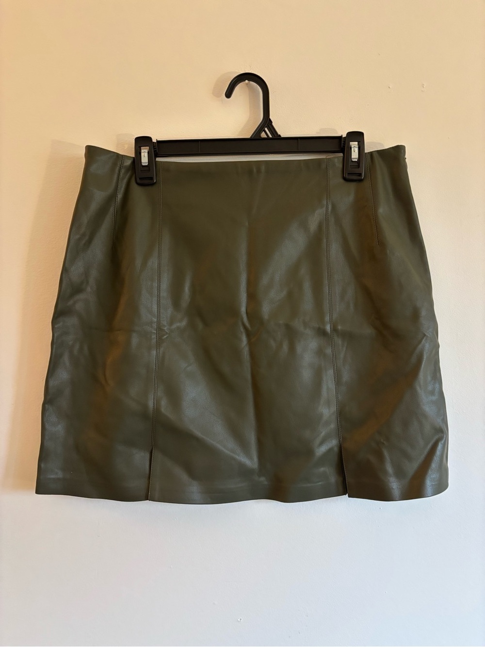 NWT Topshop Olive Faux Leather Mini Skirt